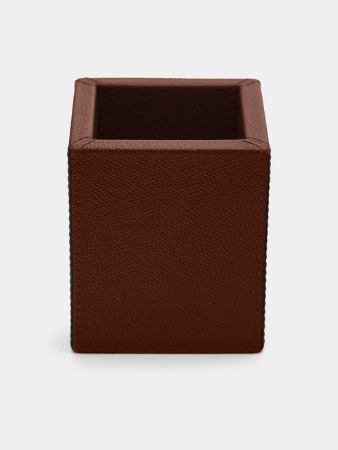Giobagnara - Tim Leather Pen Holder - Brown - ABASK - 