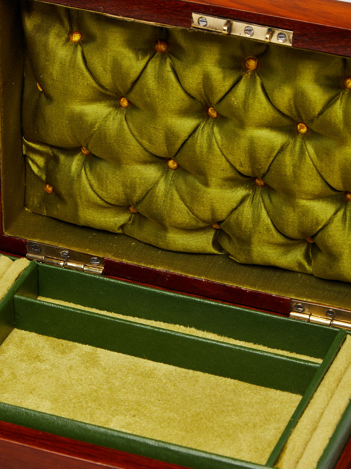 Antique and Vintage - 1890 Walnut and Brass Jewellery Box -  - ABASK