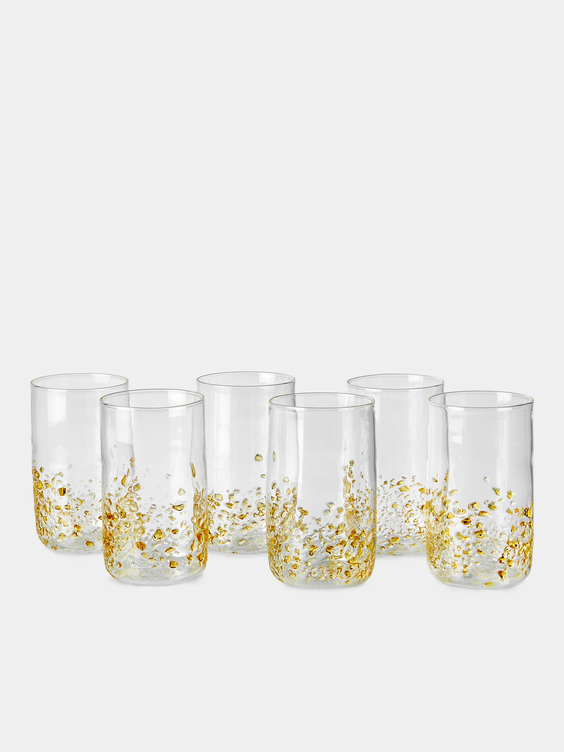 Alya Tannous - Fragments Hand-Blown Glass Highballs (Set of 6) - Clear - ABASK