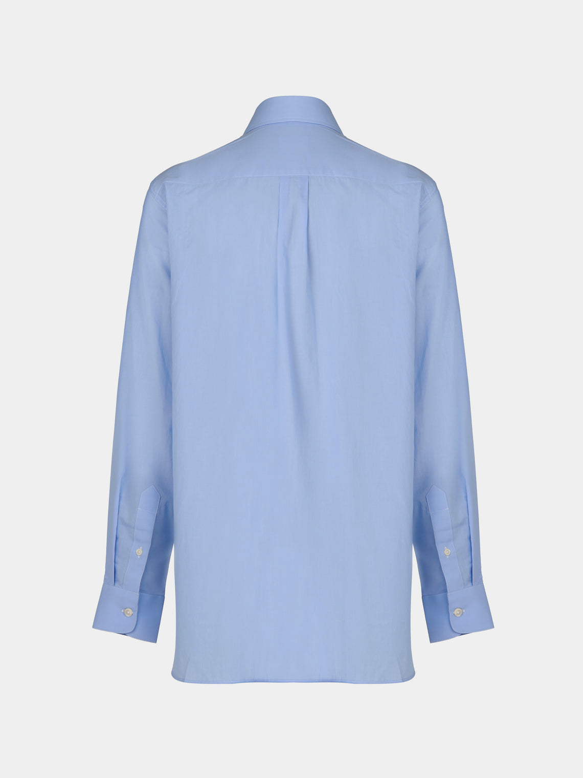 Sebline - Ruffle Cotton Shirt | Size: S - Light Blue - ABASK
