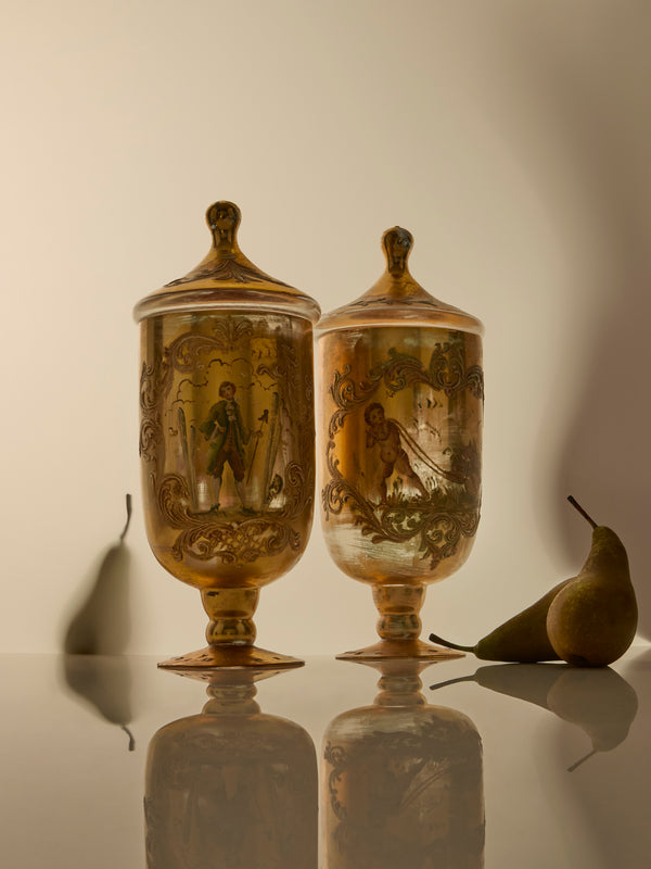 Antique and Vintage - 18th-Century Italian Glass Apothecary Jars (Set of 2) -  - ABASK
