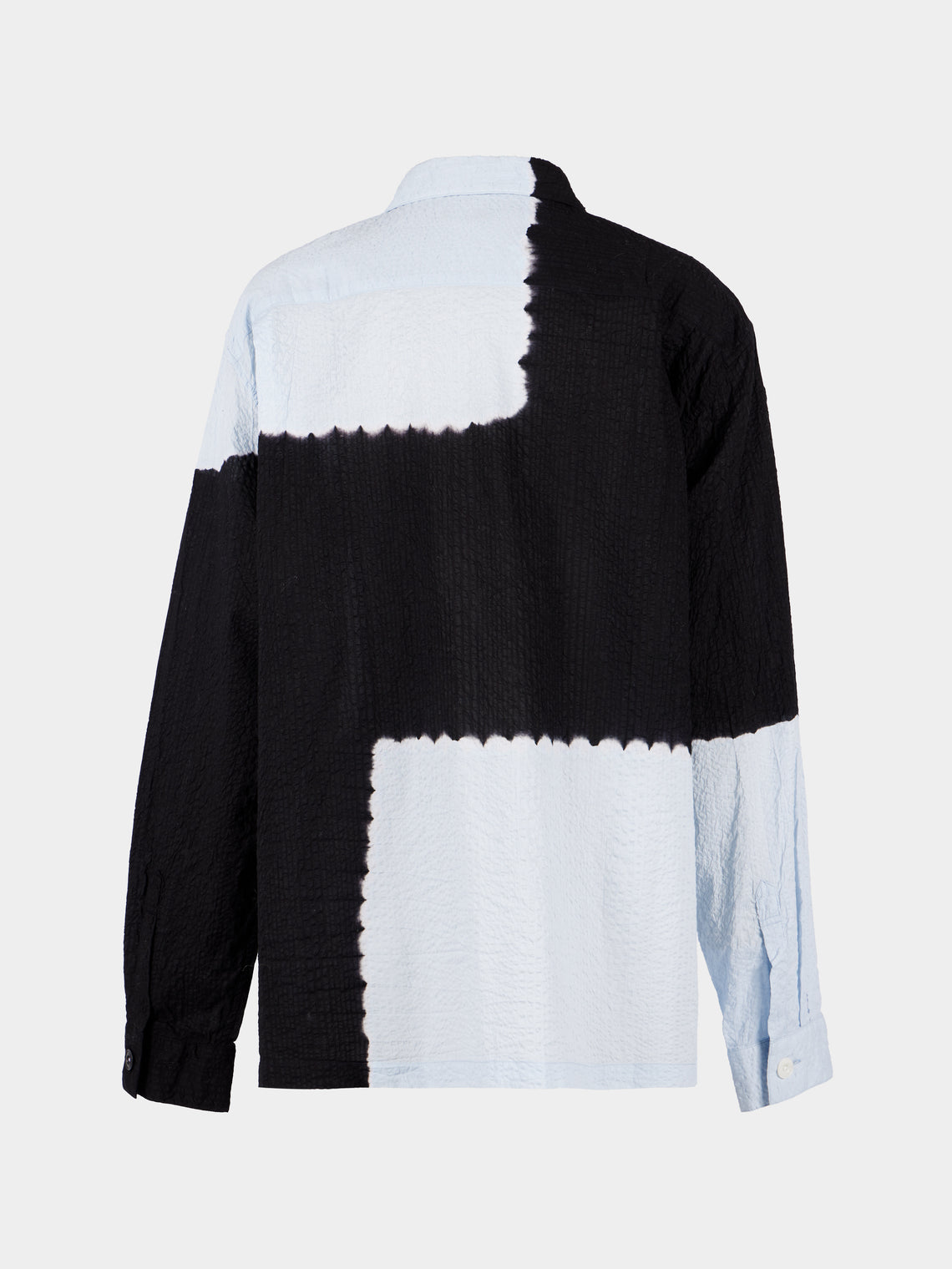 Suzusan - Boshi Shibori Cotton Crinkled Overshirt | Size: M - Black - ABASK