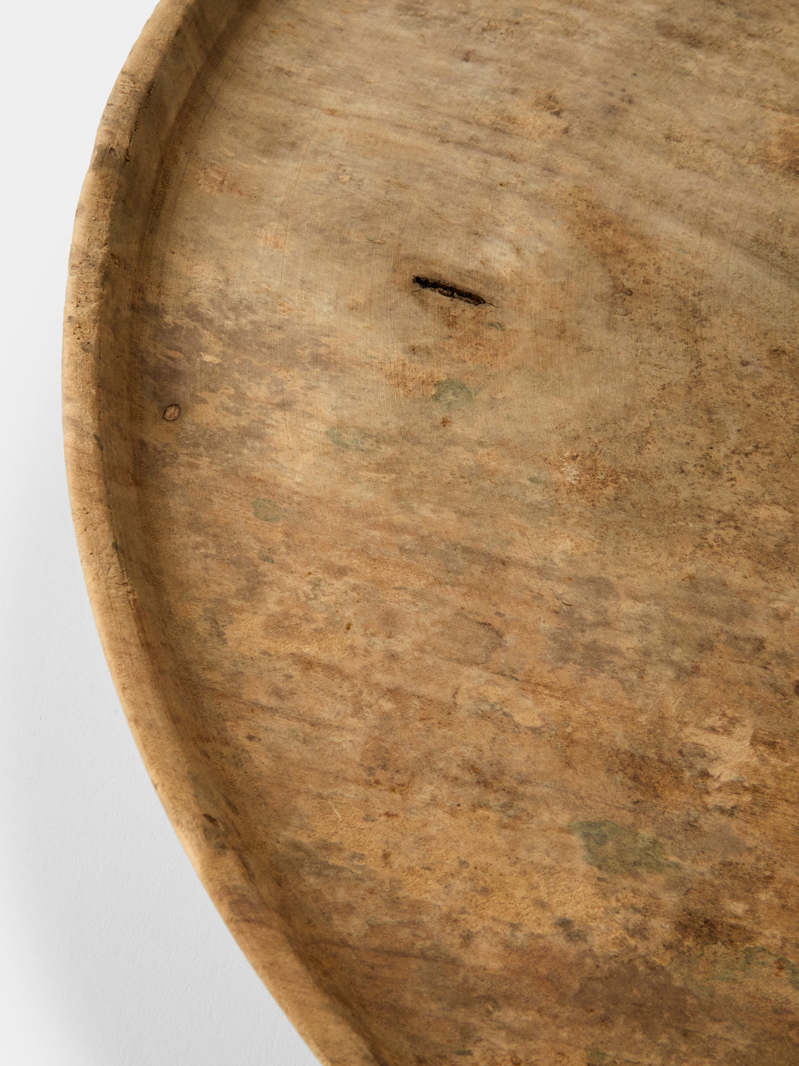 Iida Woodturning - Hand-Turned Earth-Finish Dogwood Tray (19in/49cm) - Brown - ABASK