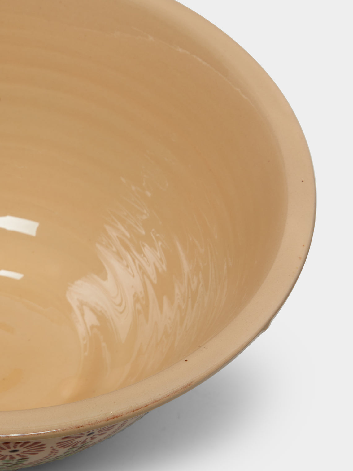 Poterie d’Évires - Flowers Hand-Painted Ceramic Large Salad Bowl -  - ABASK