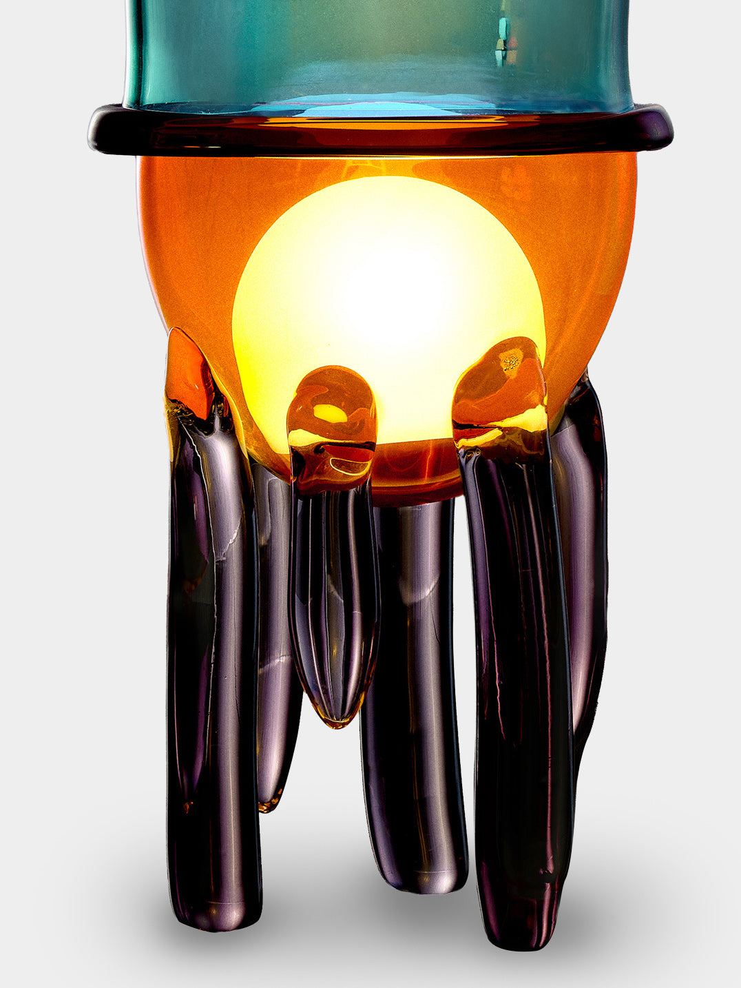 Kickie Chudikova - Pulpopolis Tamoya Hand-Blown Murano Glass Portable Table Lamp - Blue - ABASK