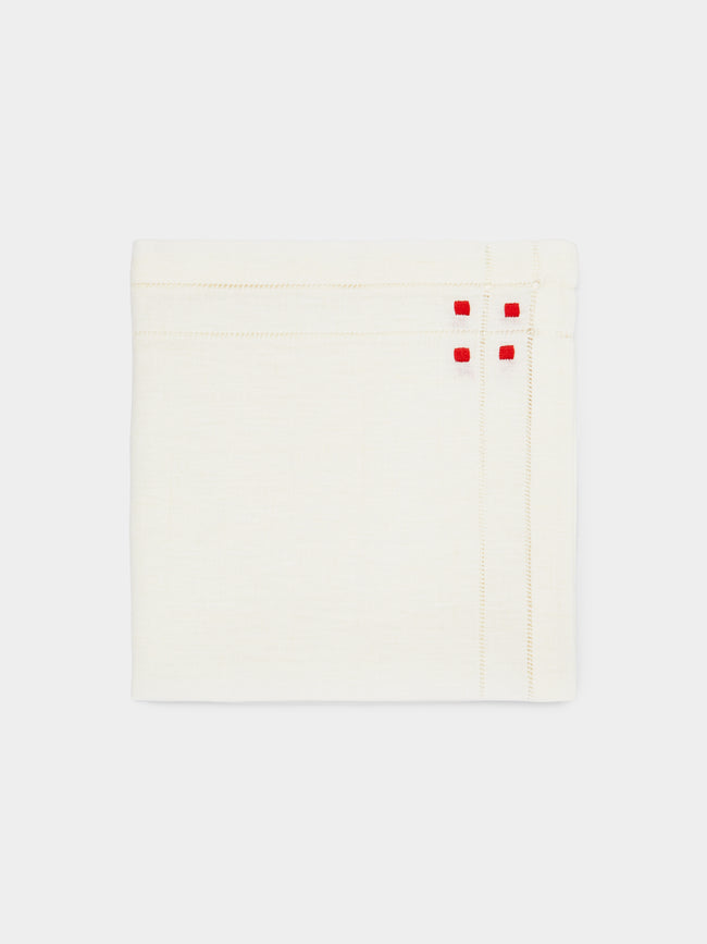 Anut Cairo - Art Deco Hand-Embroidered Linen Napkins (Set of 4) -  - ABASK - 