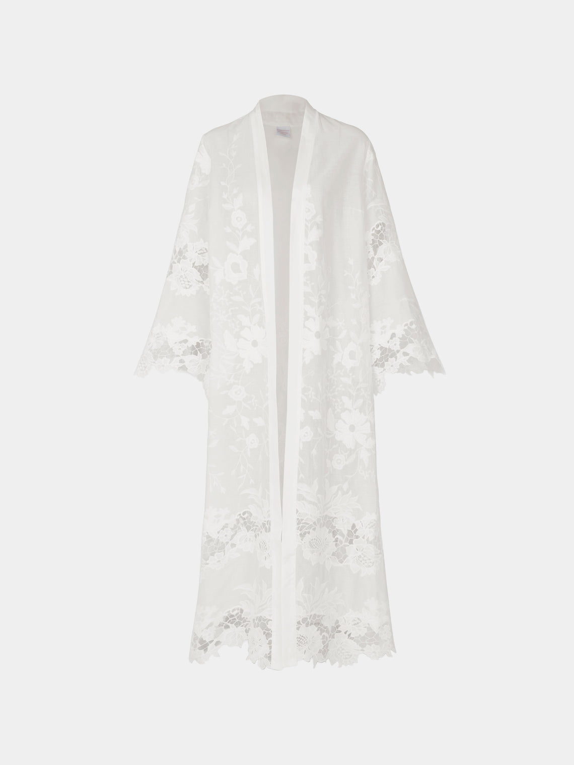 Loretta Caponi - Ansedonia Embroidered Cotton Robe | Size: S - White - ABASK - 