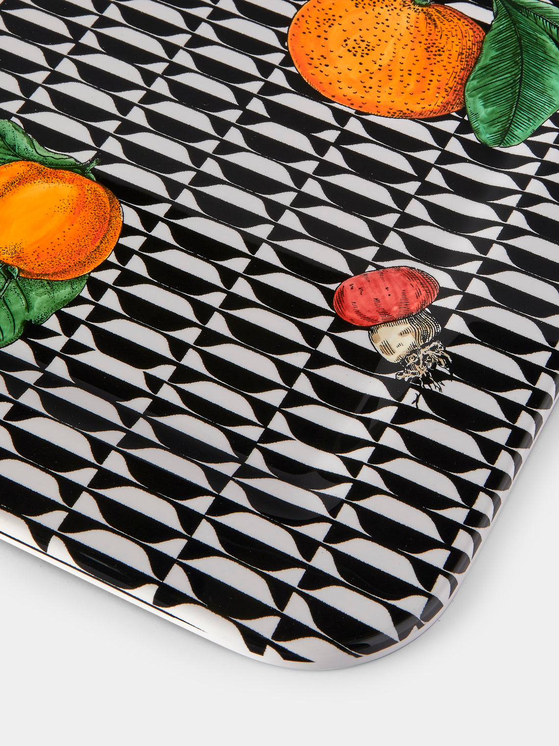 Fornasetti - Oggetti e Frutti Wood Tray - Black - ABASK