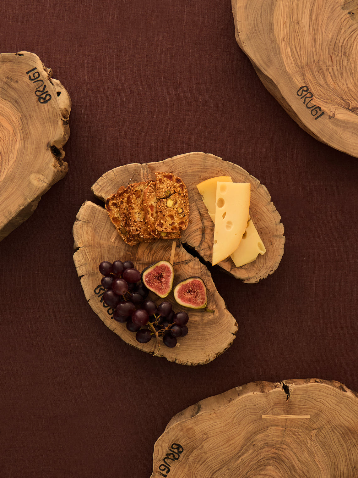 Art Brugi - Hand-Carved Olivewood Cheese Board - Brown - ABASK