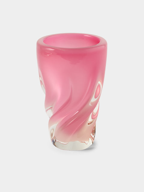 Antique and Vintage - 1970s NasonMoretti Murano Glass Vase (7in/17.5cm) - Pink - ABASK - 