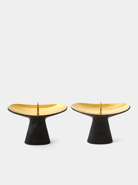 Carl Auböck - Brass Candle Holders (Set of 2) - Black - ABASK - 