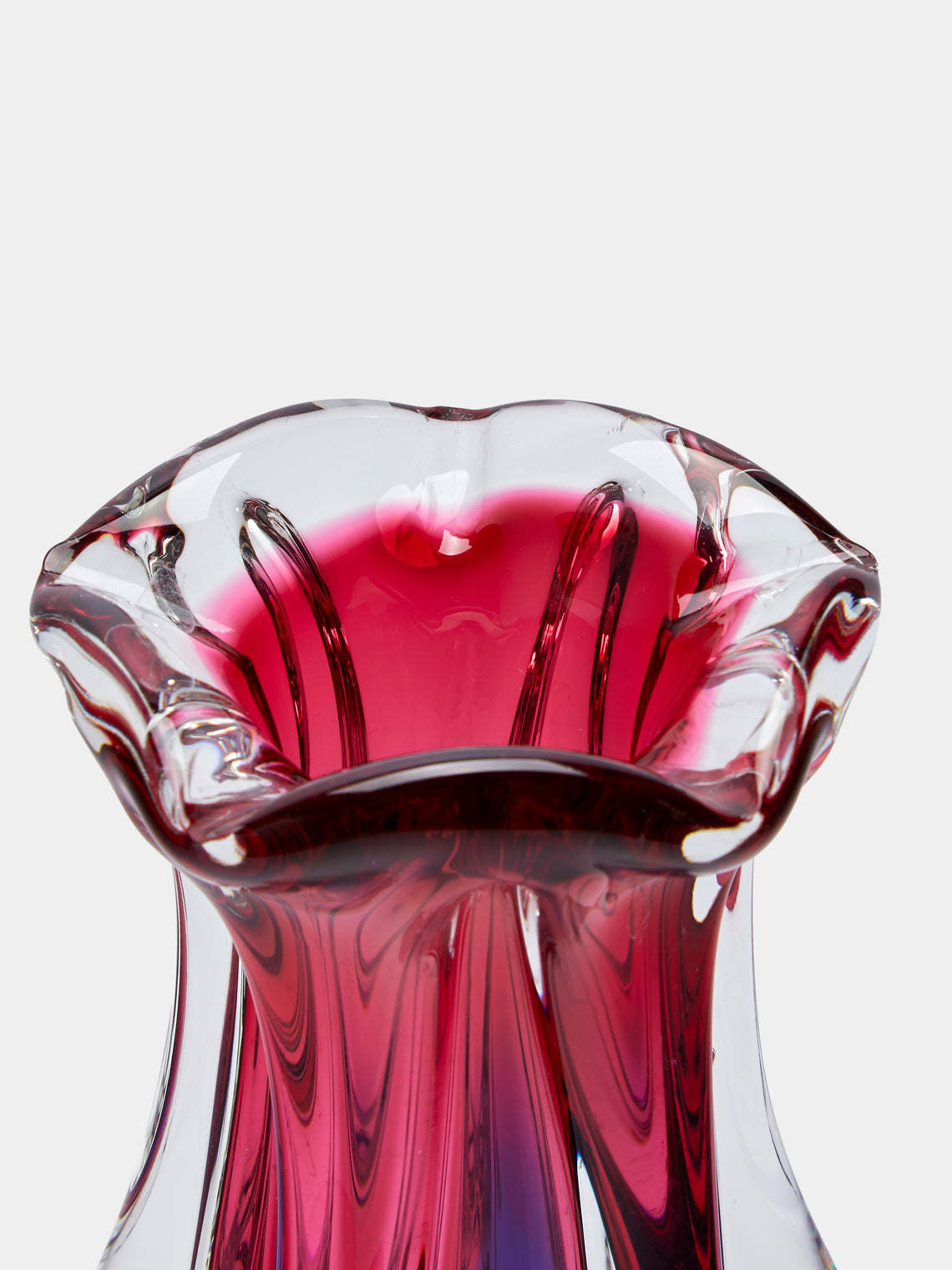 Antique and Vintage - Mid-Century Glass Vase - Clear - ABASK