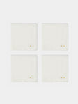 Anut Cairo - Starry Hand-Embroidered Linen Napkins (Set of 4) - White - ABASK
