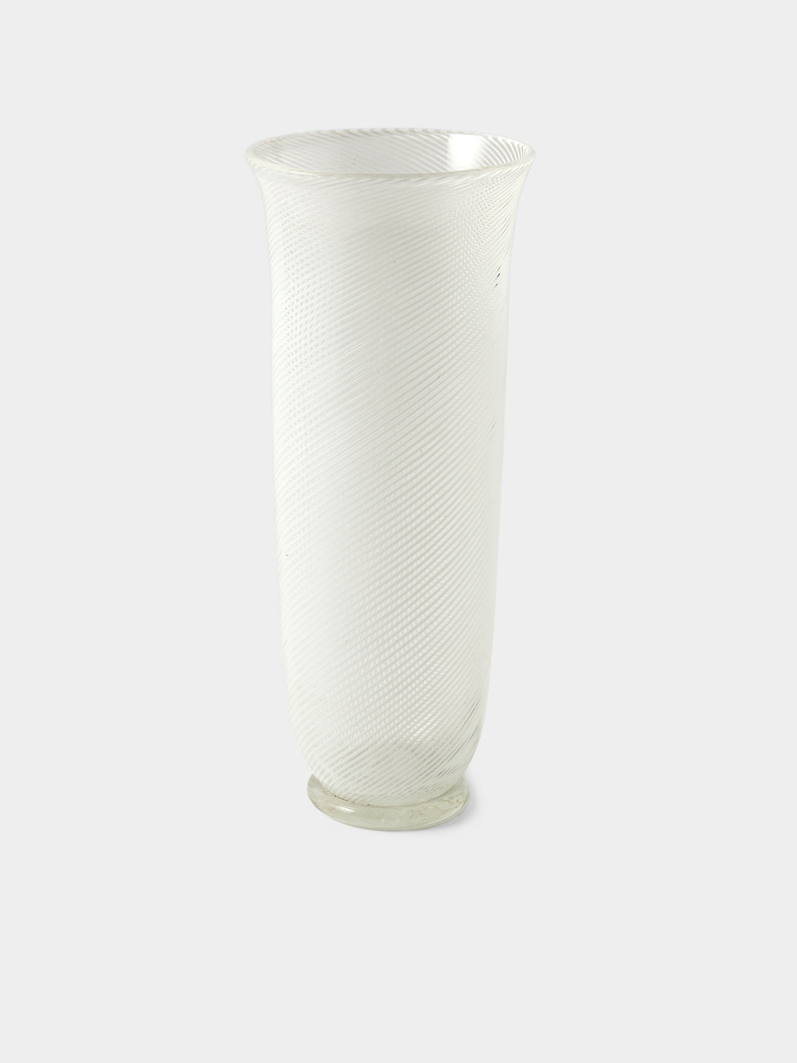 Antique and Vintage - Mid-Century Vetreria Aureliano Toso Murano Glass Vase (12in/30cm) - White - ABASK - 