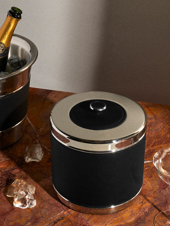 Giobagnara - Ocean Leather and Steel Ice Bucket - Black - ABASK