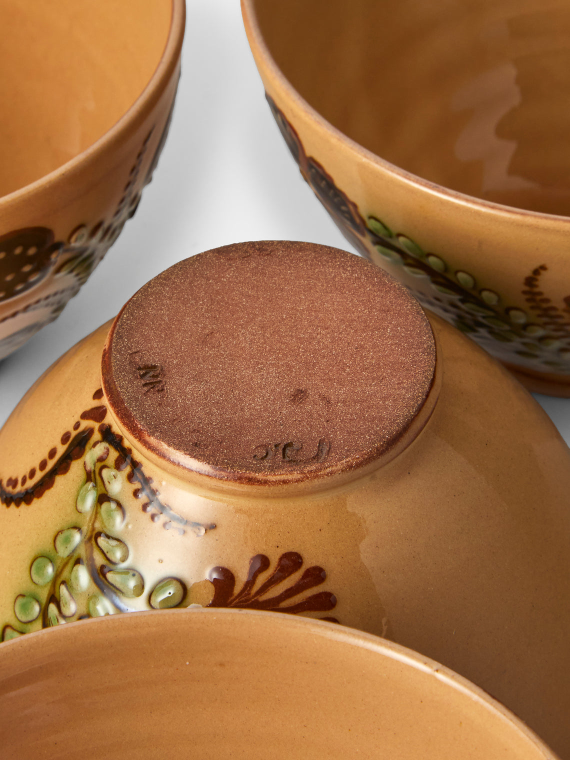 Poterie d’Évires - Flowers Hand-Painted Ceramic Small Bowls (Set of 4) - Cream - ABASK