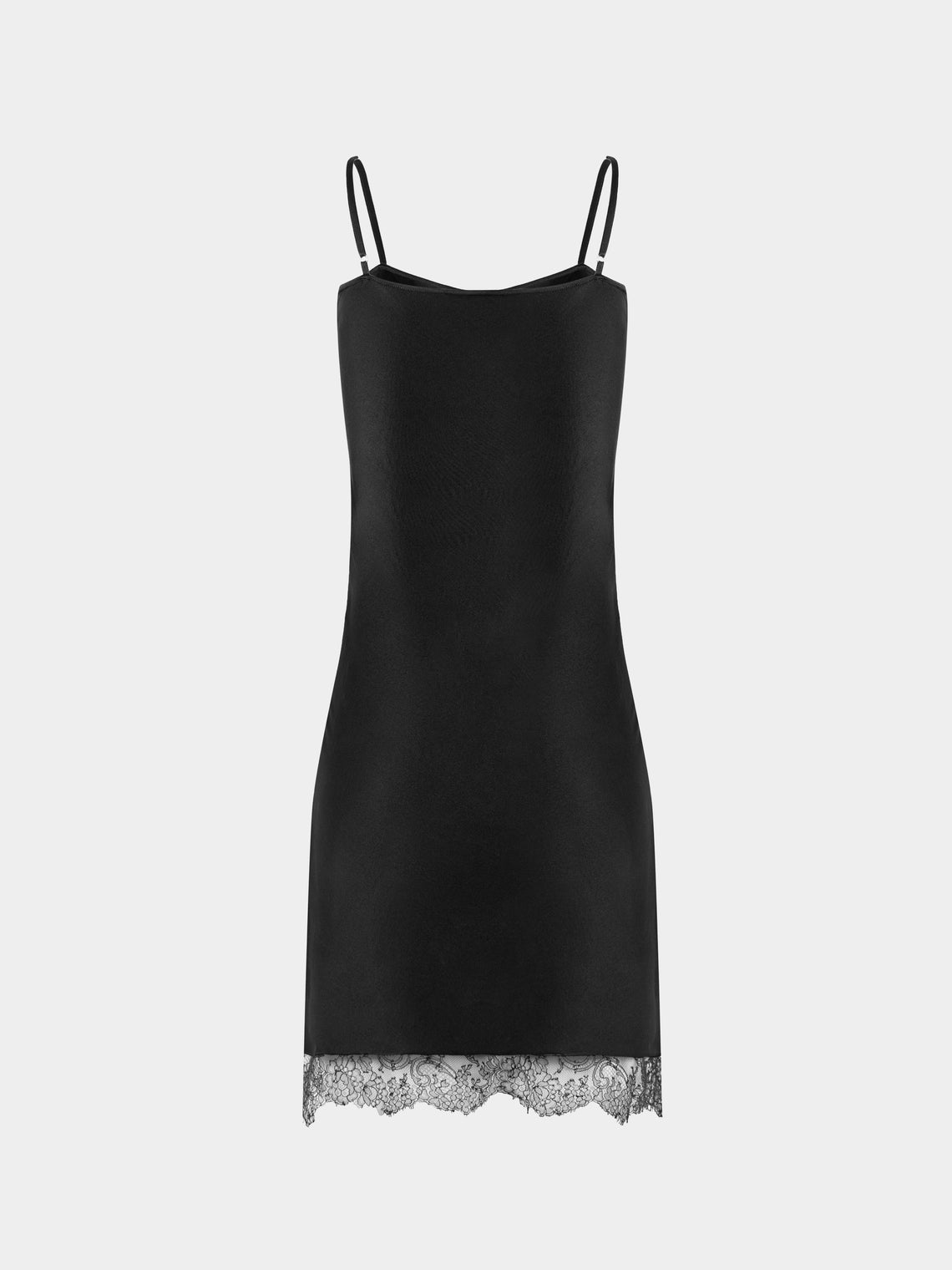 Ryan Roche - Silk and Lace Short Slip Dress | Size: S - Black - ABASK