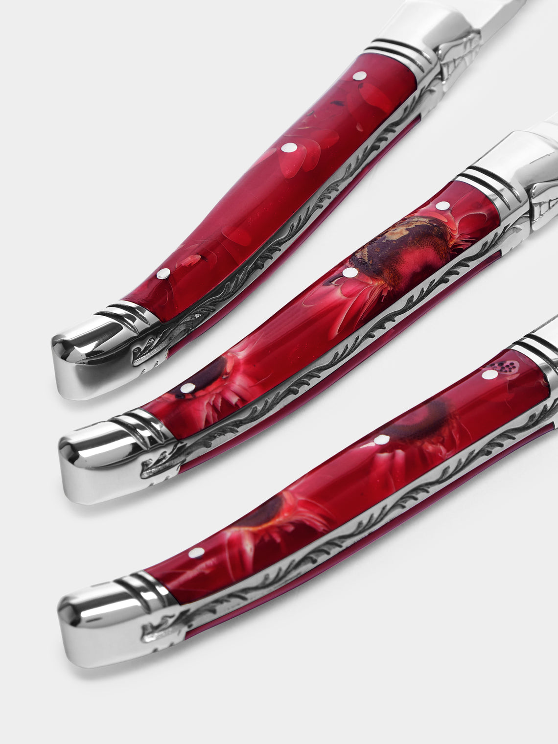 Goyon-Chazeau - Le Thiers Pressed Flowers Resin Steak Knives (Set of 6) -  - ABASK