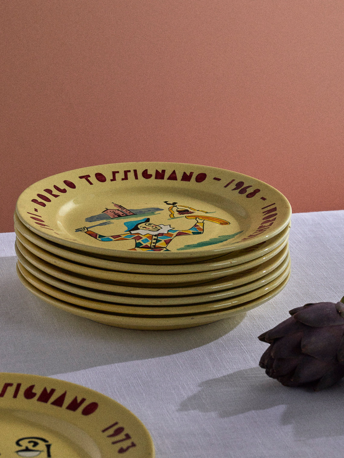 Antique and Vintage - Mid-Century Ceramic Plates (Set of 8) - Multiple - ABASK