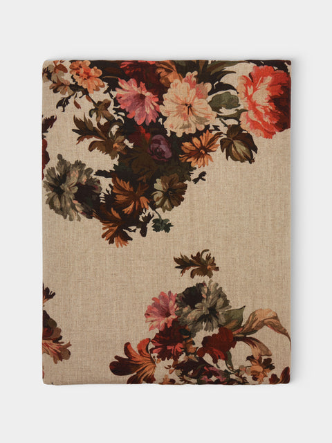 Borgo delle Tovaglie - Amalfi Embroidered Linen Rectangular Tablecloth (156.5in/4m) - Natural - ABASK - 