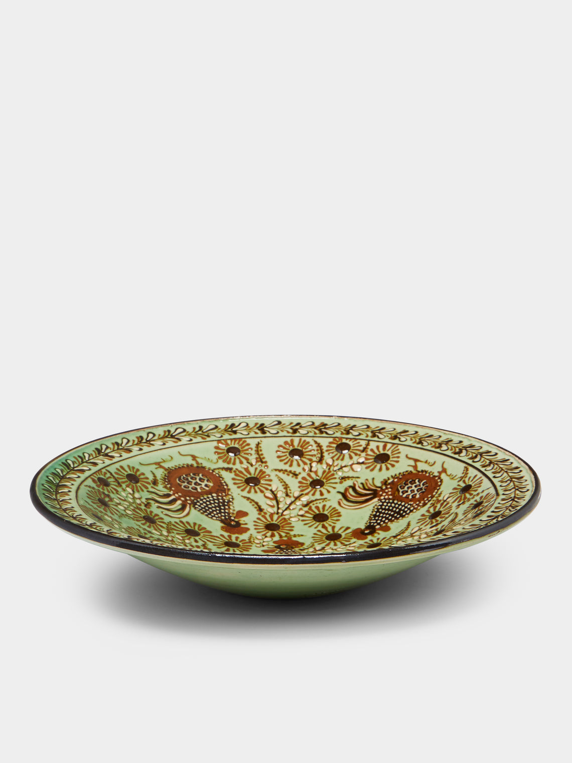 Poterie d’Évires - Chickens Hand-Painted Ceramic Large Serving Bowl -  - ABASK - 