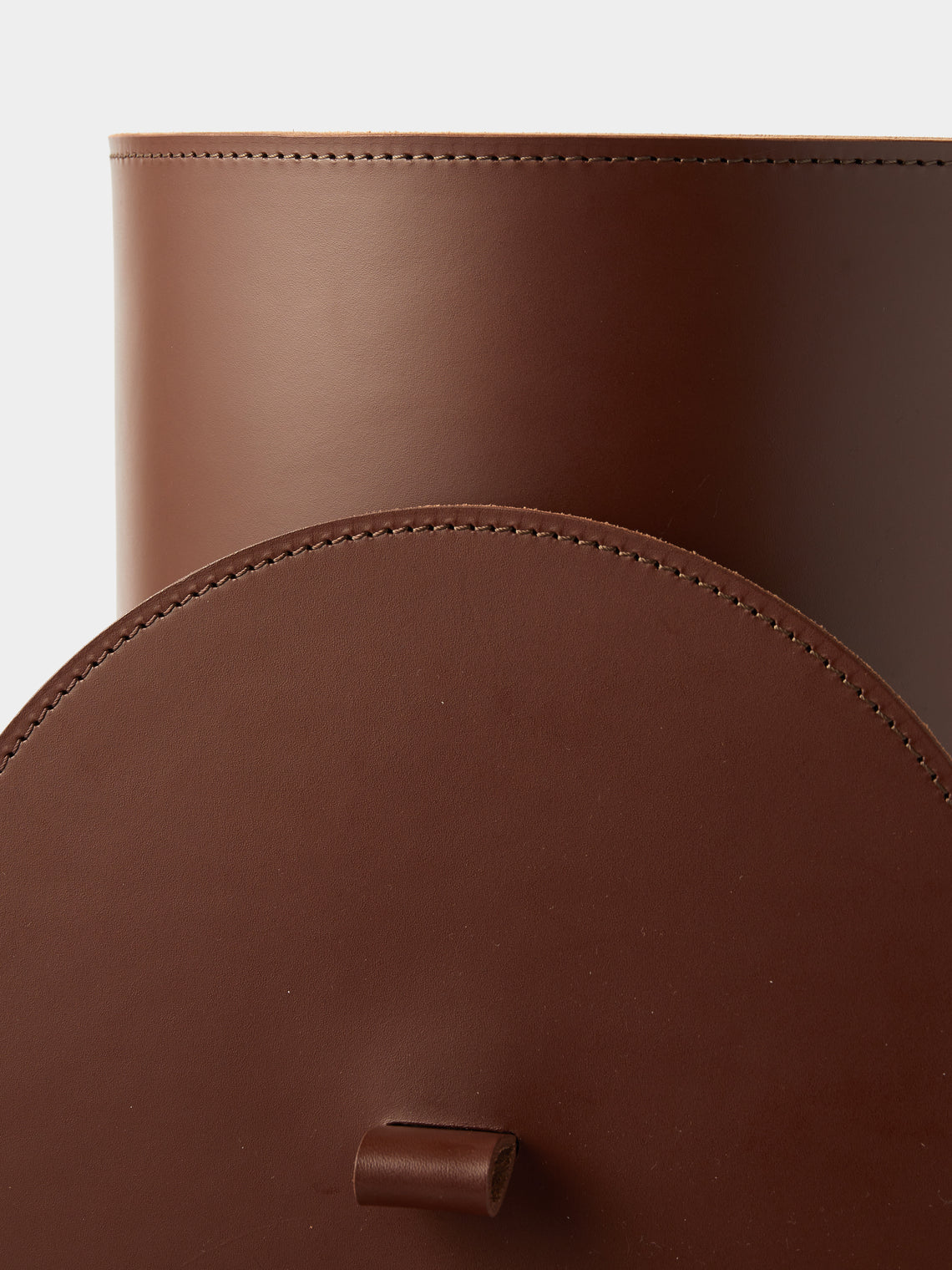 Rabitti 1969 - Orvieto Leather Wastepaper Bin - Brown - ABASK