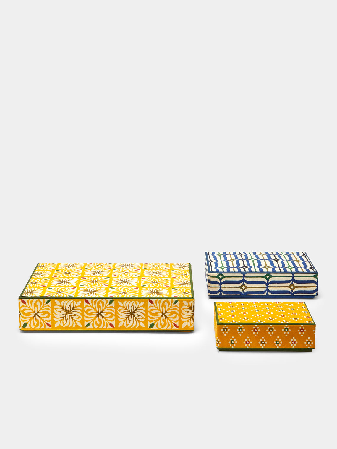 Keijusha - Washi Treasure Boxes (Set of 3) - Yellow - ABASK - 