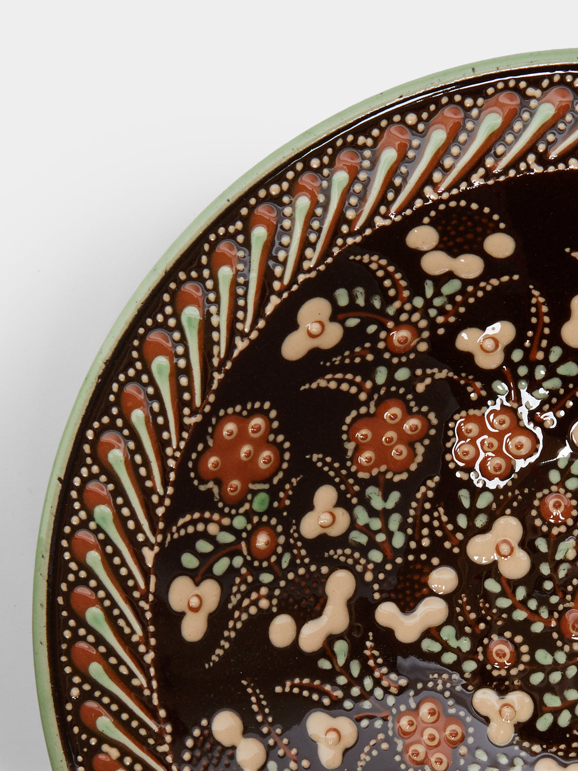 Poterie d’Évires - Flowers Hand-Painted Ceramic Large Serving Bowl -  - ABASK