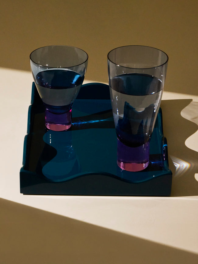 The Lacquer Company - Belle Rives Lacquered Small Tray - Navy - ABASK