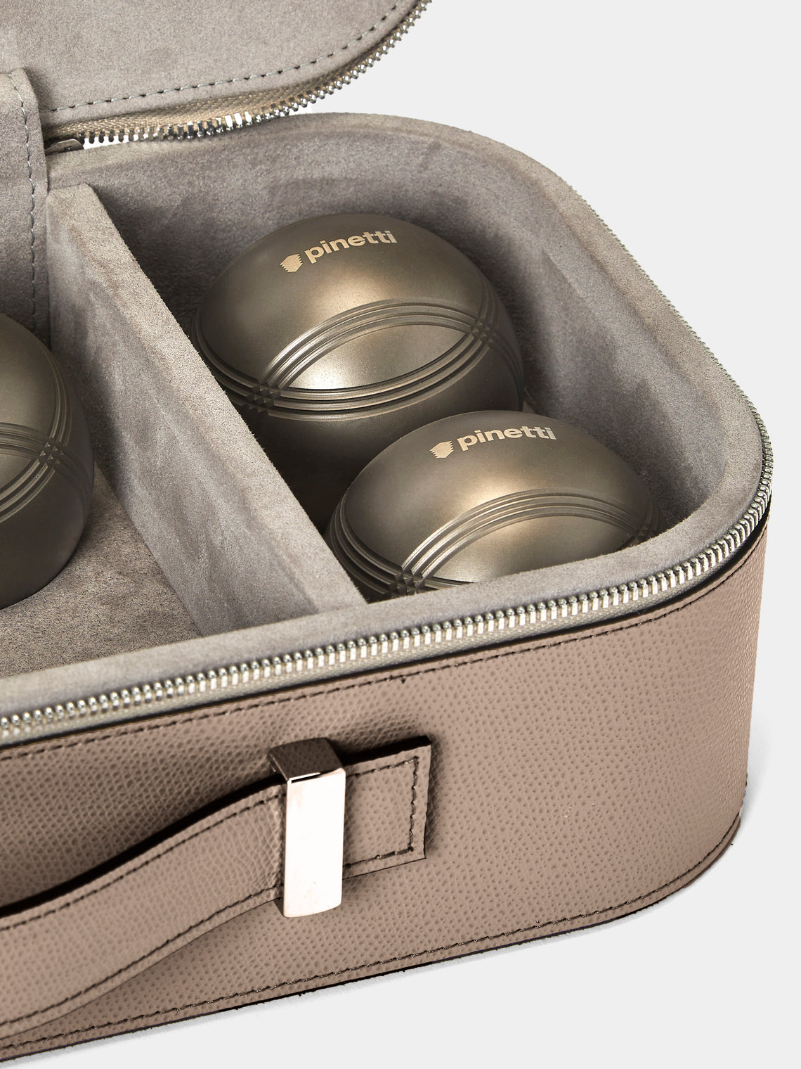Pinetti - Leather Boules Set - Taupe - ABASK