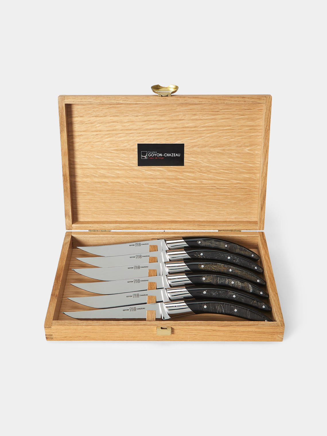 Goyon-Chazeau - Stylver Origines Buffalo Horn Table Knives (Set of 6) - Black - ABASK