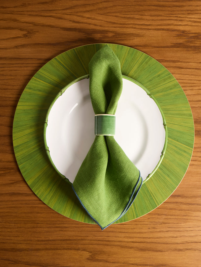 HestiaLiving - Soleil Wood Placemats (Set of 4) - Green - ABASK
