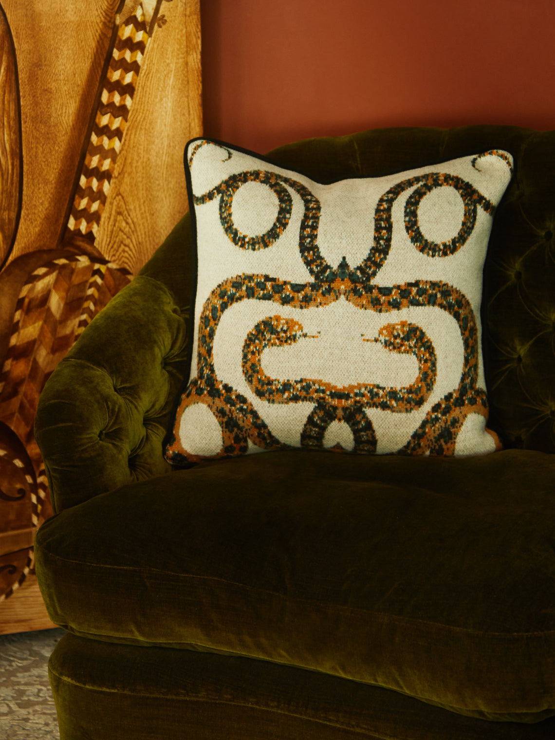 Saved NY - Serpents Cashmere Cushion -  - ABASK