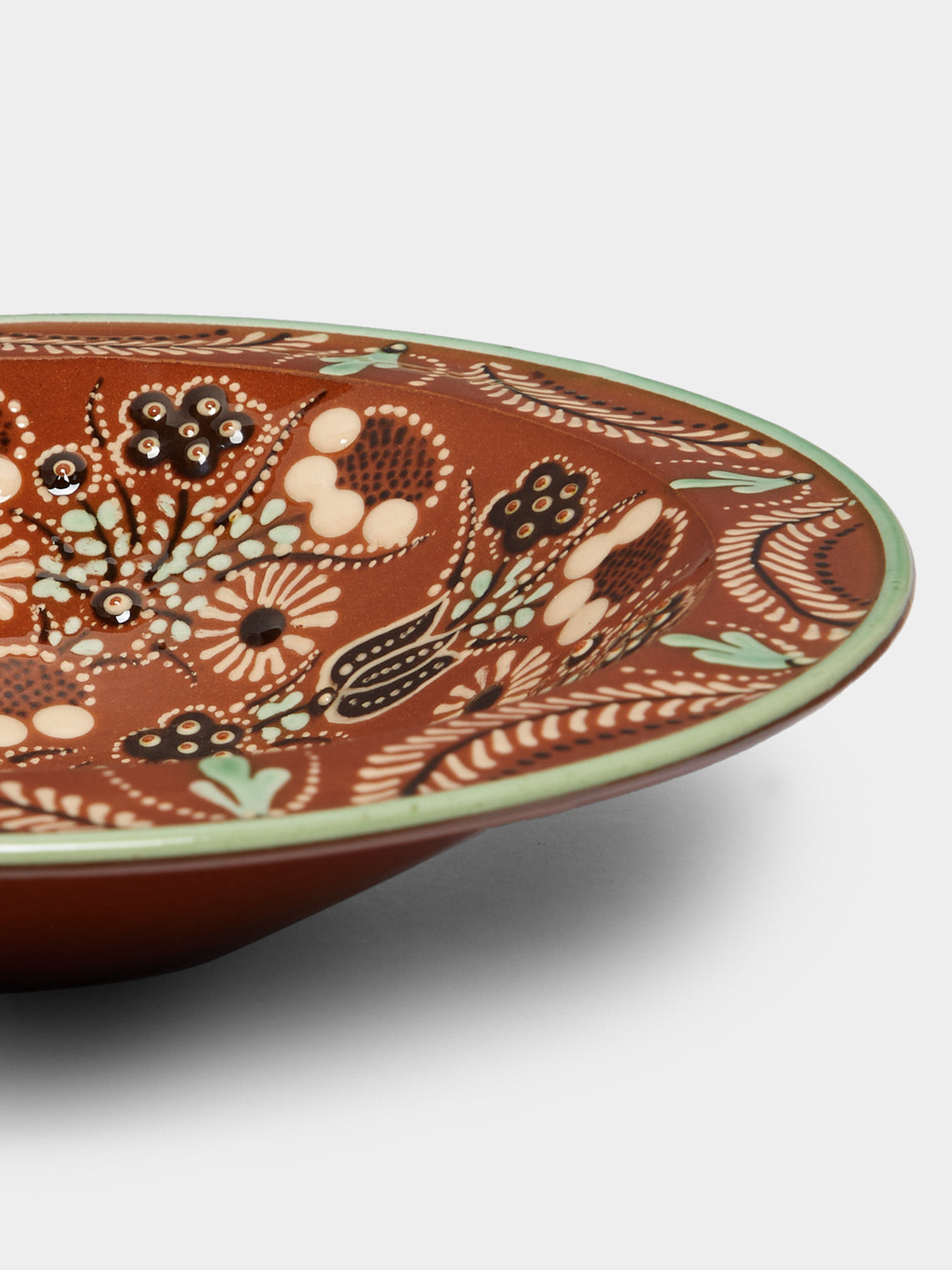 Poterie d’Évires - Flowers Hand-Painted Ceramic Large Serving Bowl -  - ABASK