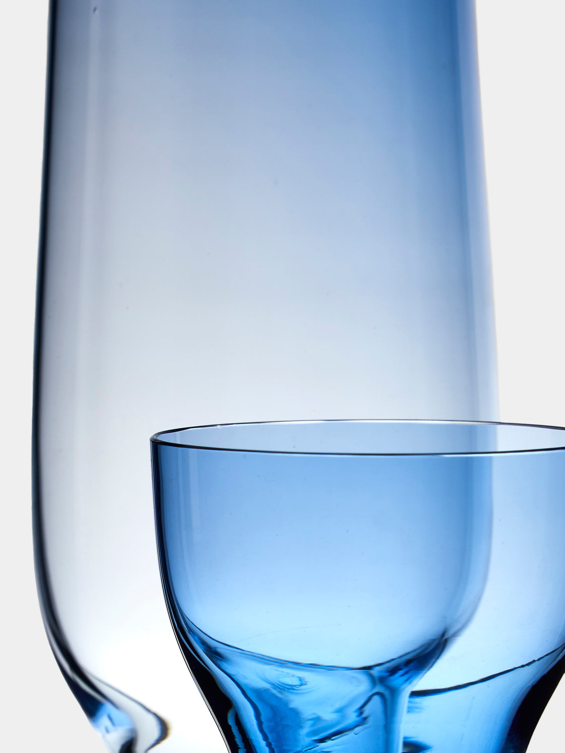Kickie Chudikova - Danube Hand-Blown Bohemian Crystal Carafe and Tumbler - Blue - ABASK