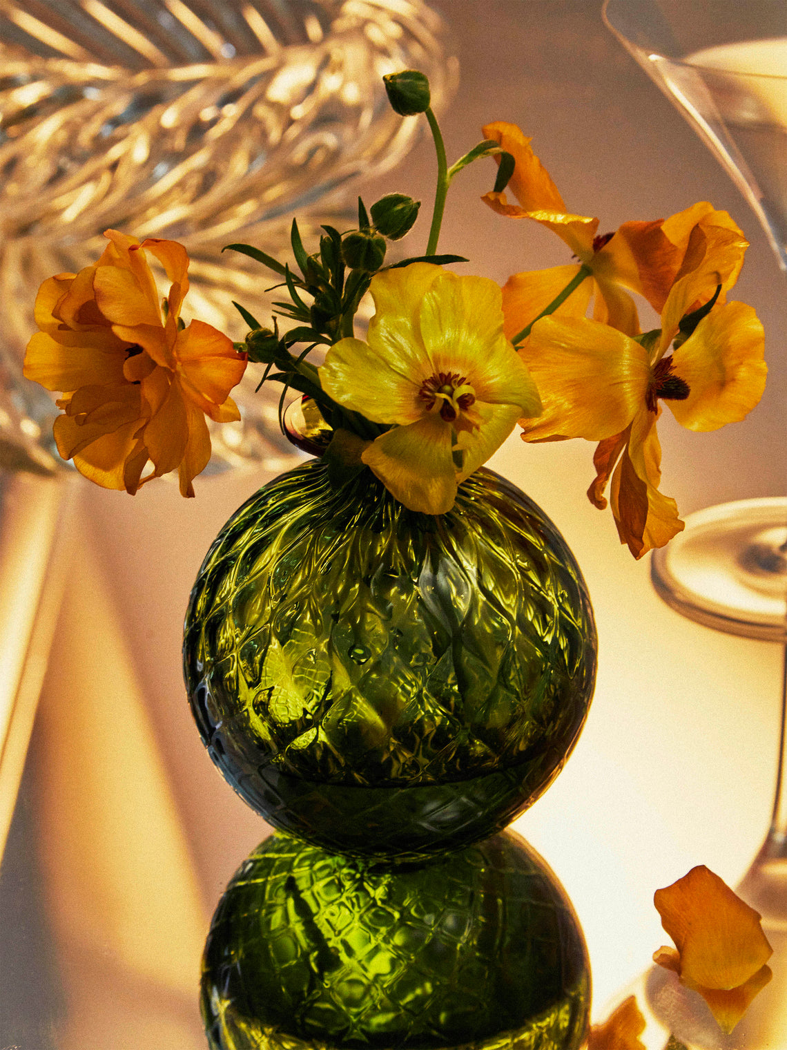 Venini - Monofiore Balloton Hand-Blown Murano Glass Bud Vase (4.5in/11cm) - Green - ABASK
