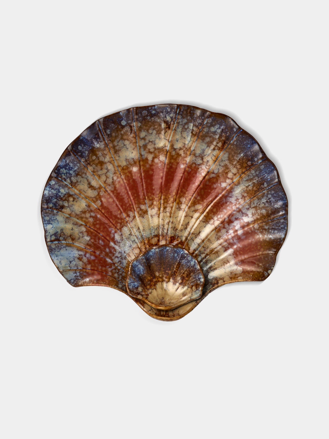 Antique and Vintage - 1960s Shell Ceramic Oyster Plates (Set of 6) - Multiple - ABASK