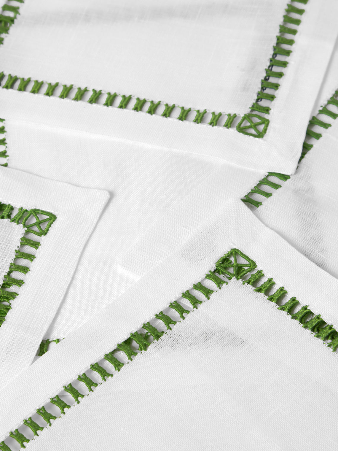 Los Encajeros - Tokyo Linen Cocktail Napkins (Set of 6) - White - ABASK