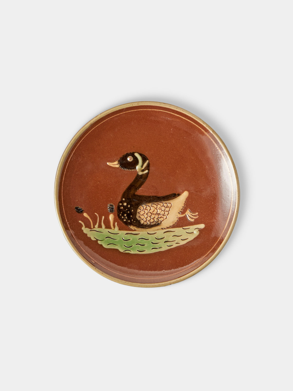 Poterie d’Évires - Animals Hand-Painted Ceramic Plates – 5.5in/14cm (Set of 4) - Light Brown - ABASK
