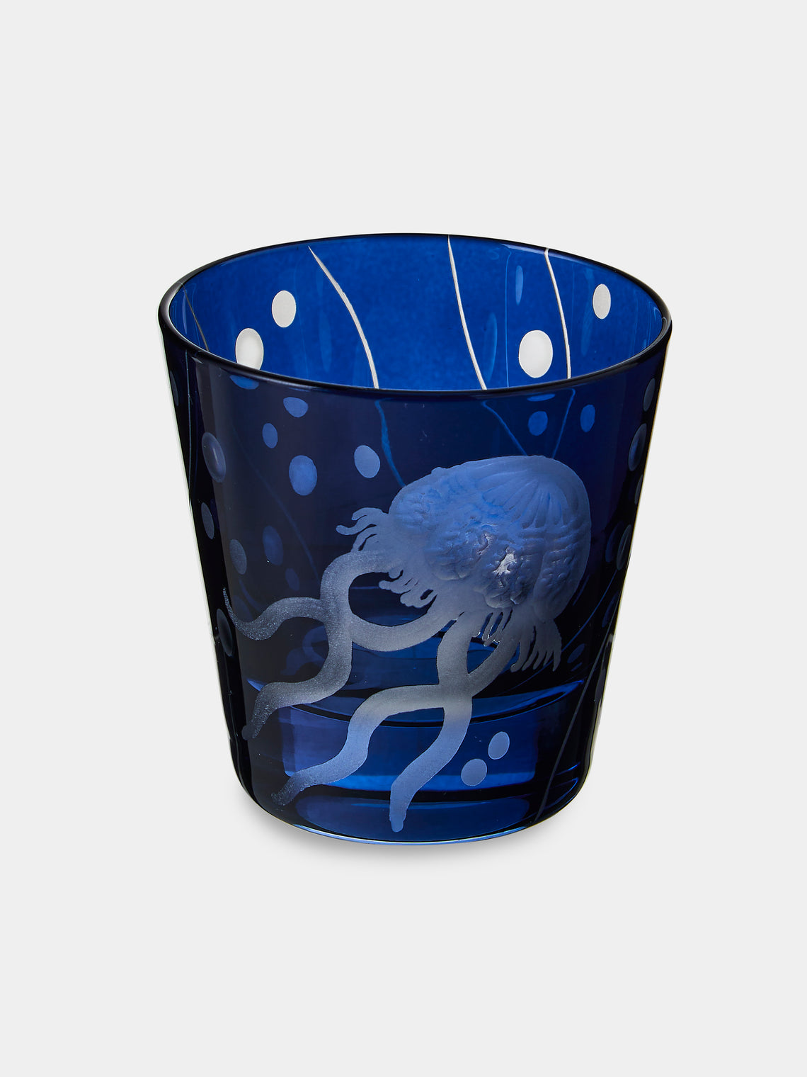 Artel - Sea Life Hand-Engraved Crystal Shot Glasses (Set of 6) - Blue - ABASK
