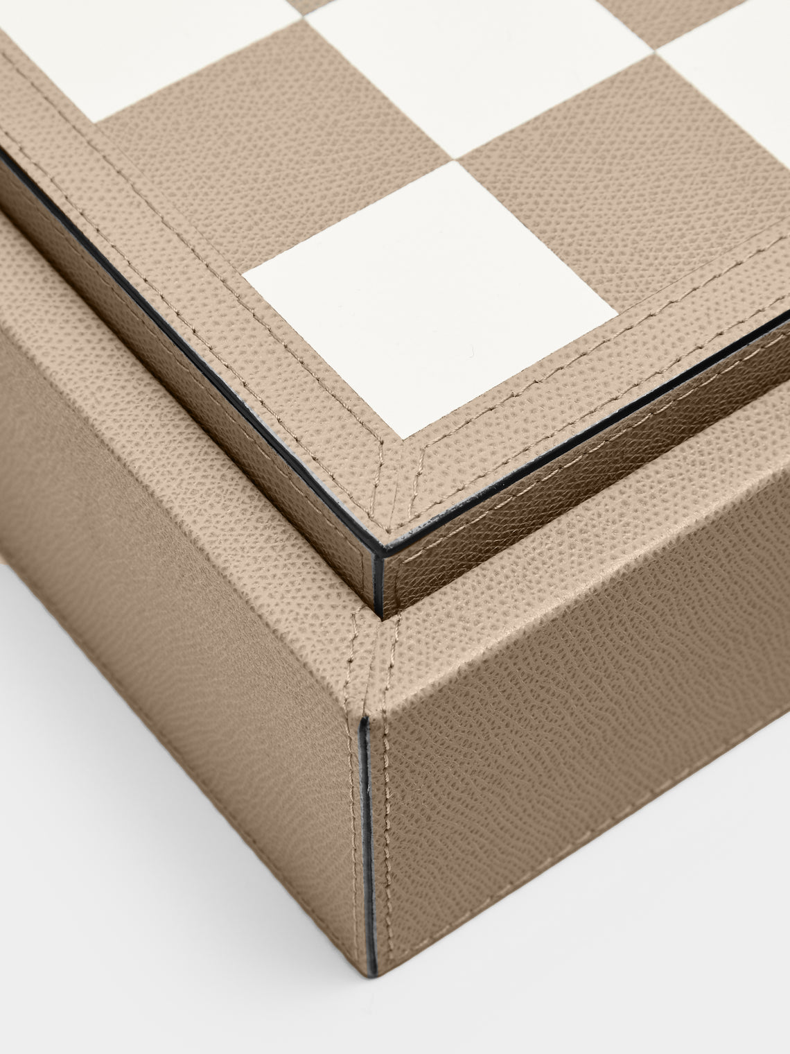 Giobagnara - Leather Triple Checkers, Chess and Dominoes Compendium - Taupe - ABASK