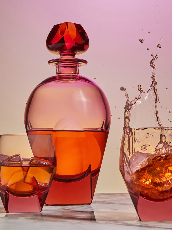 Moser - Bar Hand-Blown Crystal Collection - Pink - ABASK