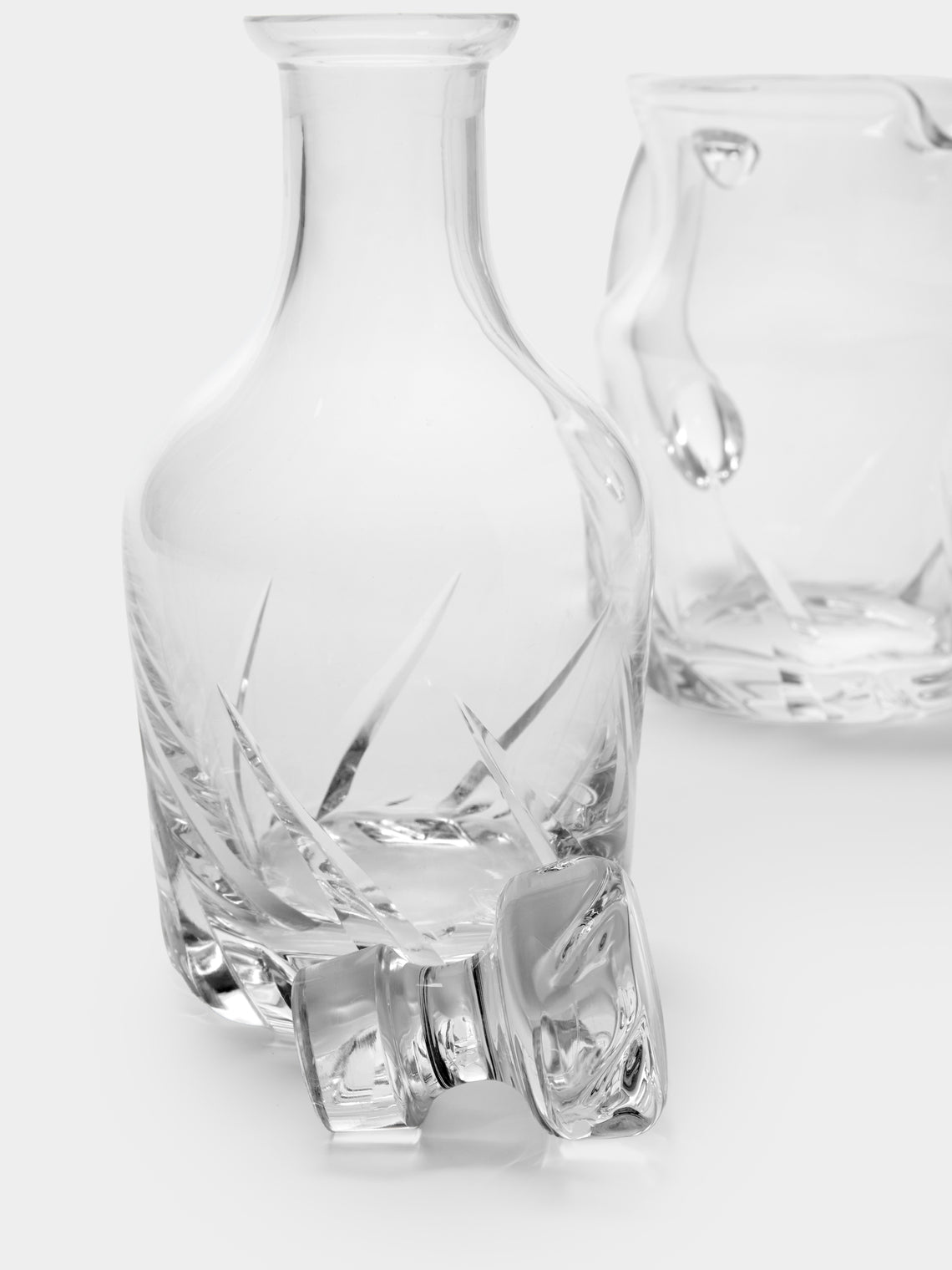 Antique and Vintage - 1980s Daum Crystal Jug and Decanter (Set of 2) - Clear - ABASK