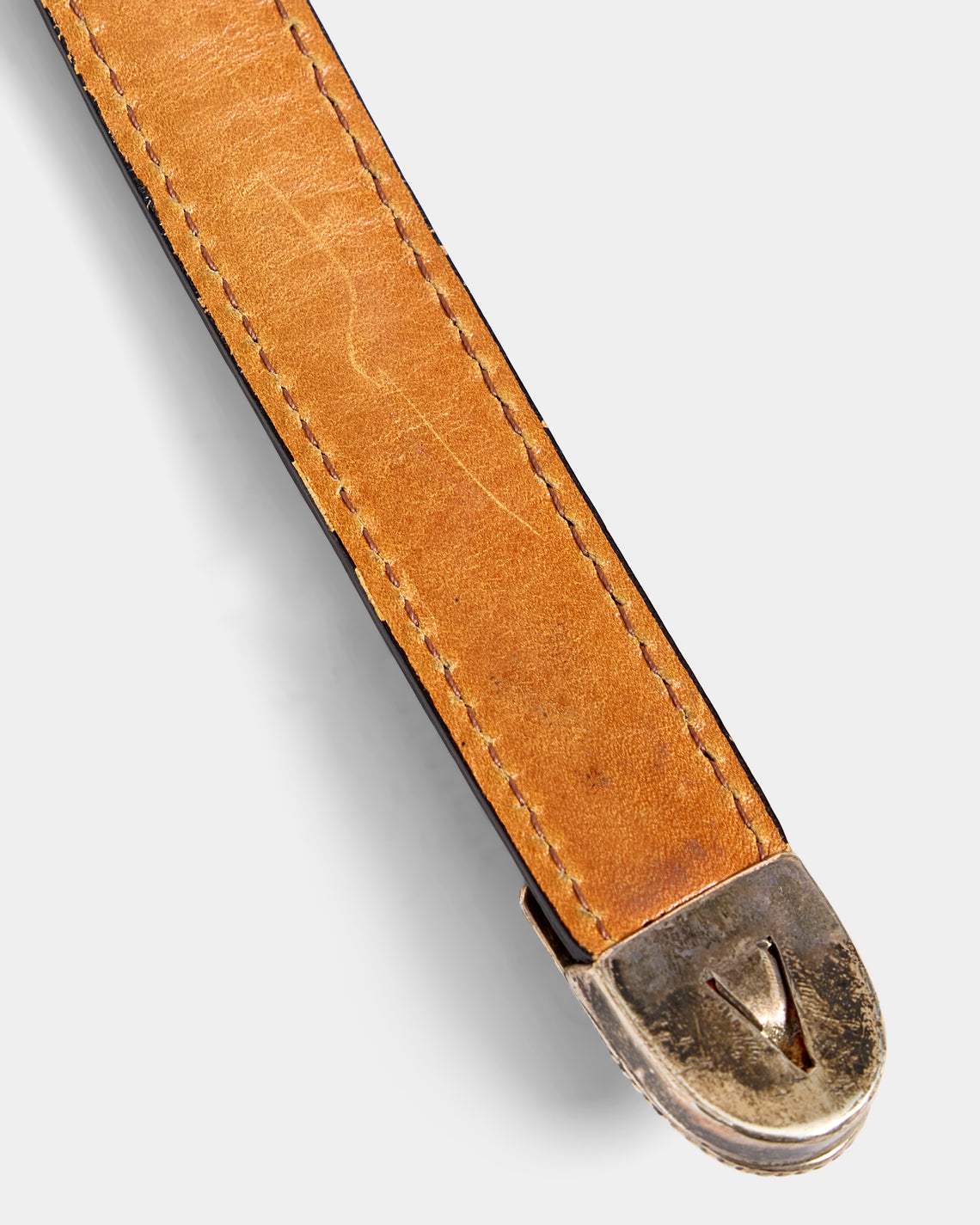 Mahnaz Collection - Women's Vintage 1970 Virgil Dishta Silver and Turquoise Ranger Belt - Black - ABASK