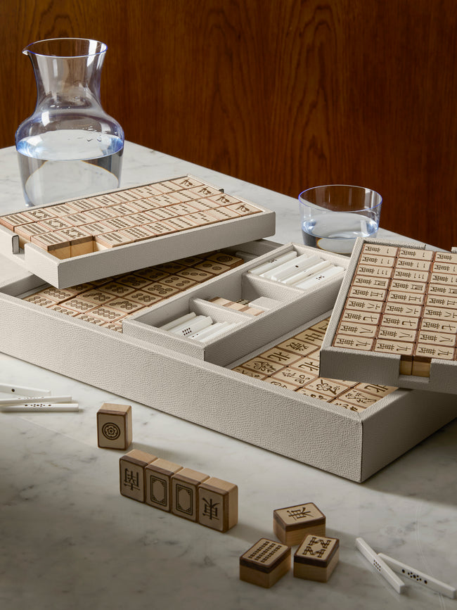 Giobagnara - Leather Mahjong Lux Set - Beige - ABASK
