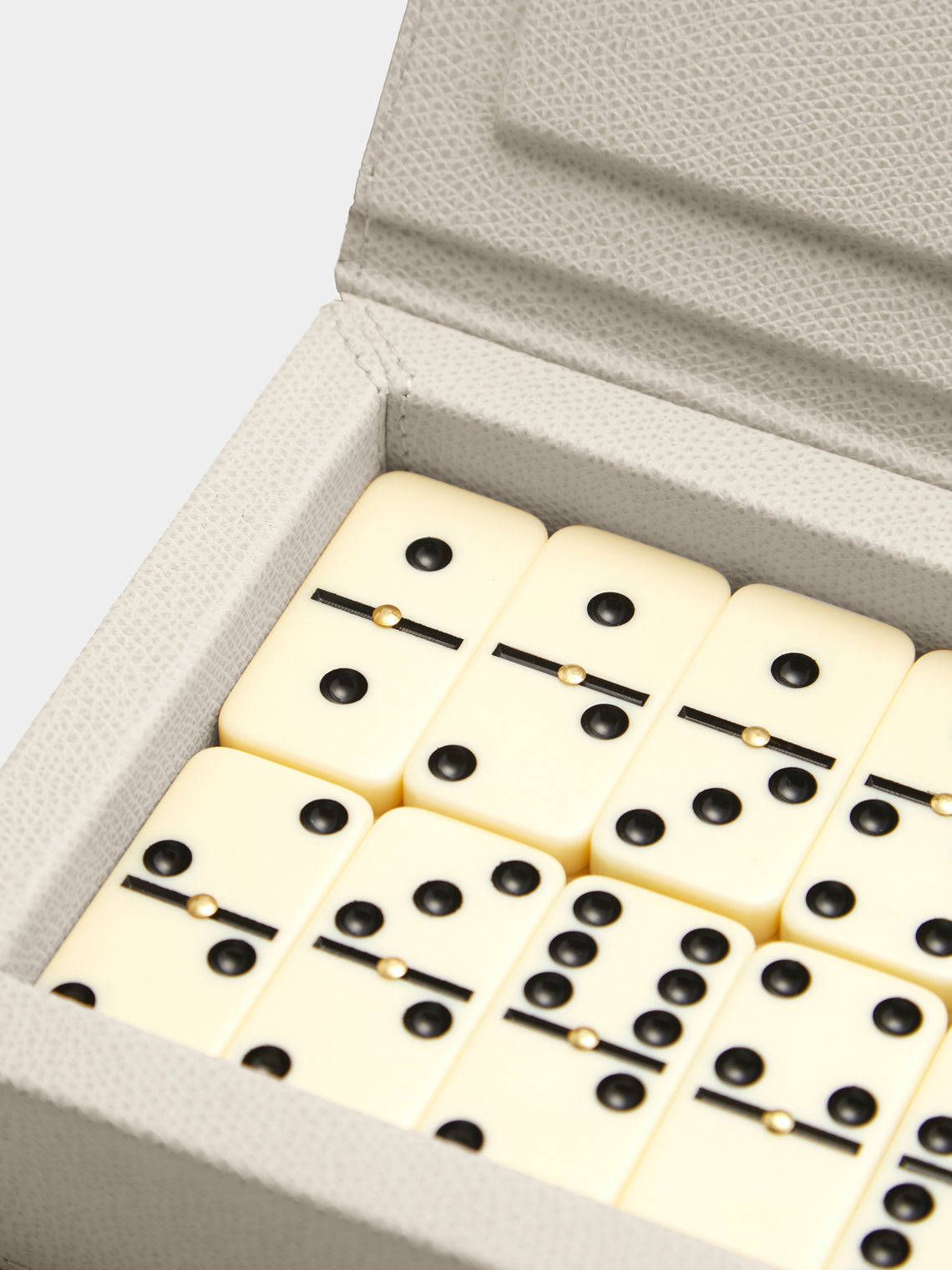 Giobagnara - Parma Leather Dominoes Set - Beige - ABASK