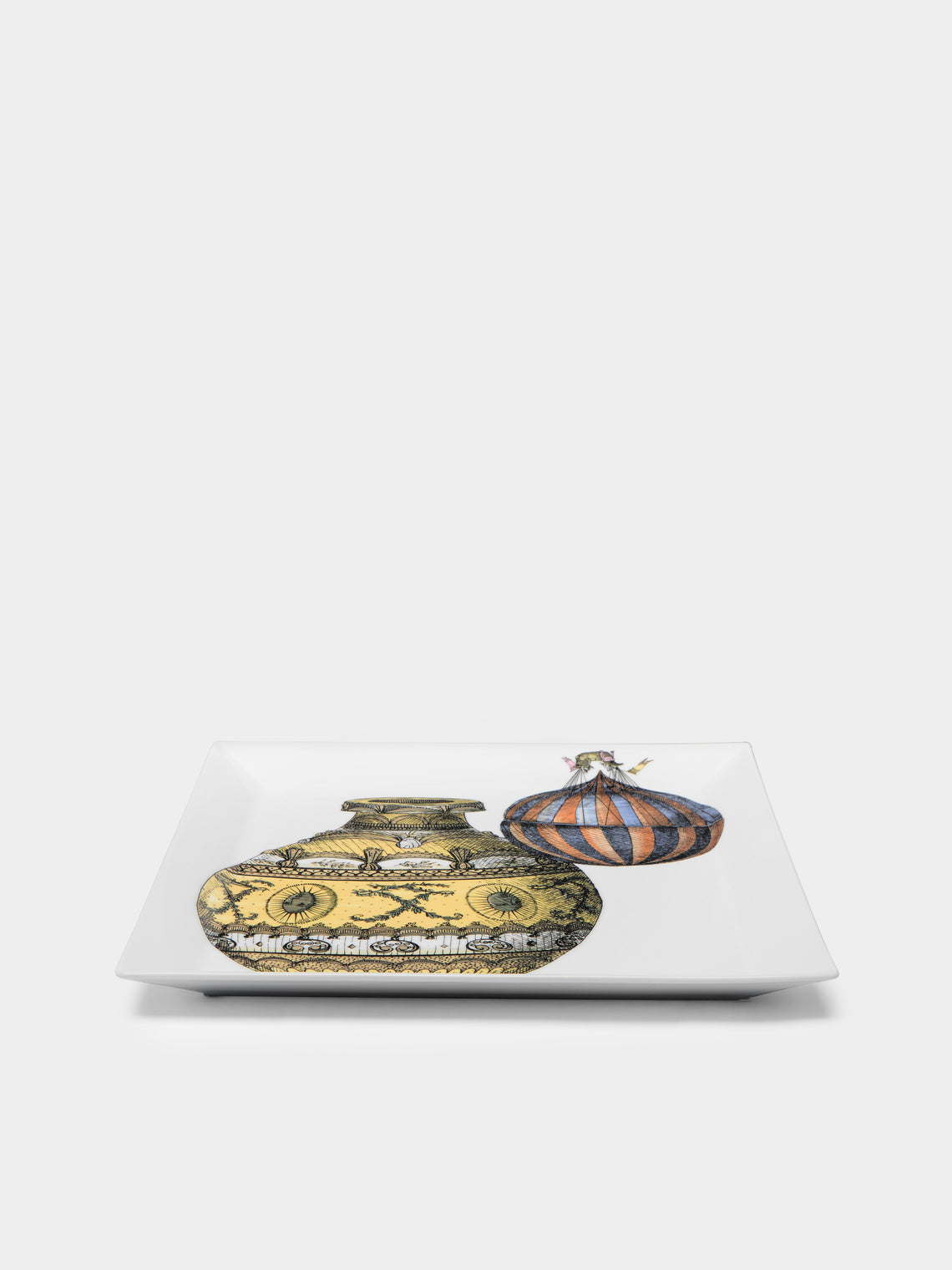 Fornasetti - Palloni Hand-Painted Porcelain Square Tray -  - ABASK