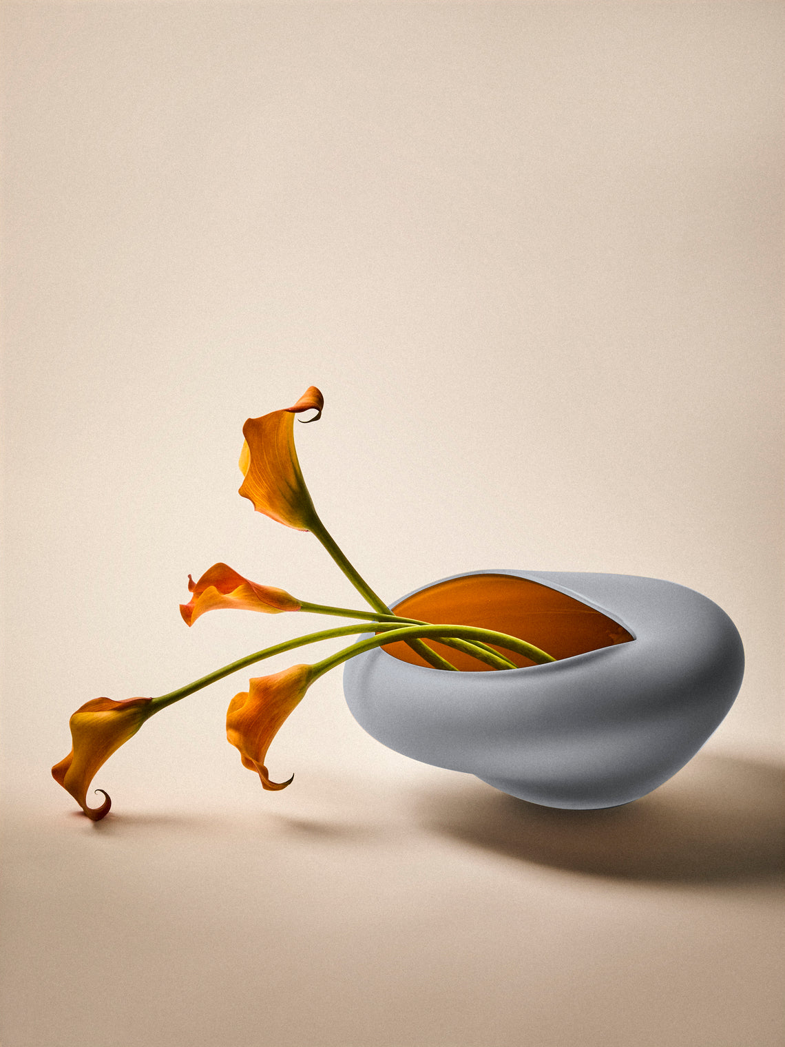 David Valner - Polypore Hand-Blown Glass Bowl (12in/30cm) - Blue - ABASK