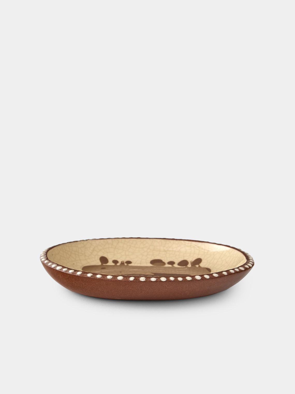 Aono Pottery - Slipware Oval Dish - Cream - ABASK