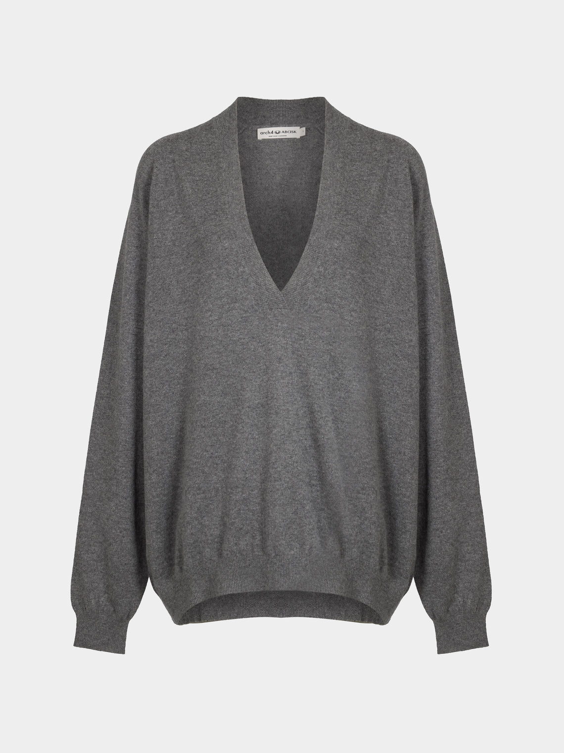 Arch4 - Oona Baby Goat Cashmere V-Neck Sweater | Size: M - Gray - ABASK - 